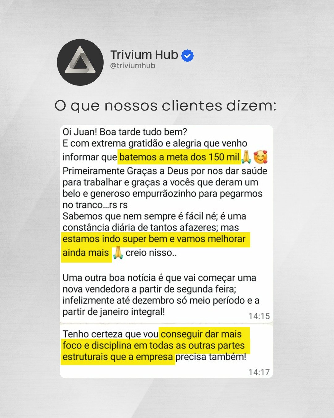 Depoimento Cliente 1